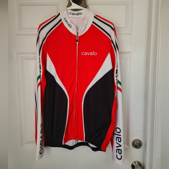 Cavalo Men's Performance Long Sleeve Bicycle Jersey, Size:XXL Color: Red - Picture 2 of 13